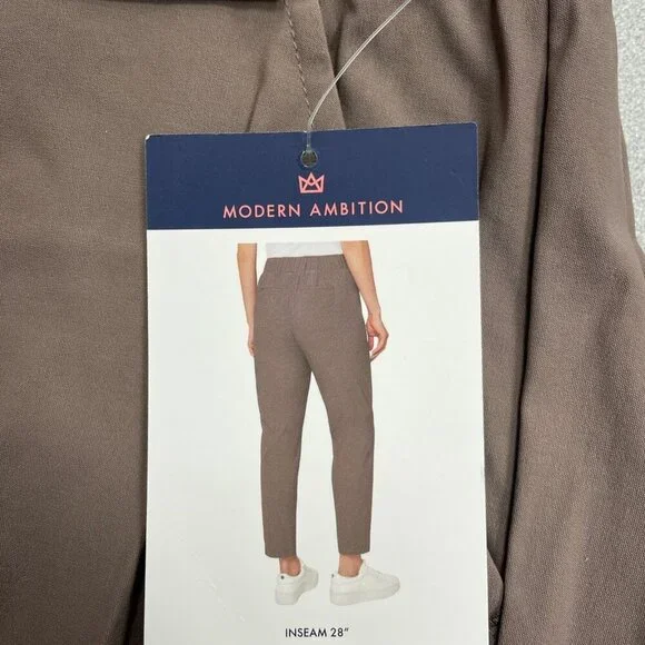 NEW Modern Ambition Women's XL High-Rise Travel Pants Brown Pull on G1460 - Picture 10 of 11